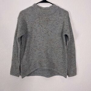 Sundance Blue with Tan Speckled Ribbed Pullover Sweater